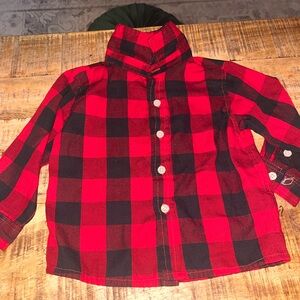 NWOT boys button down red & black flannel